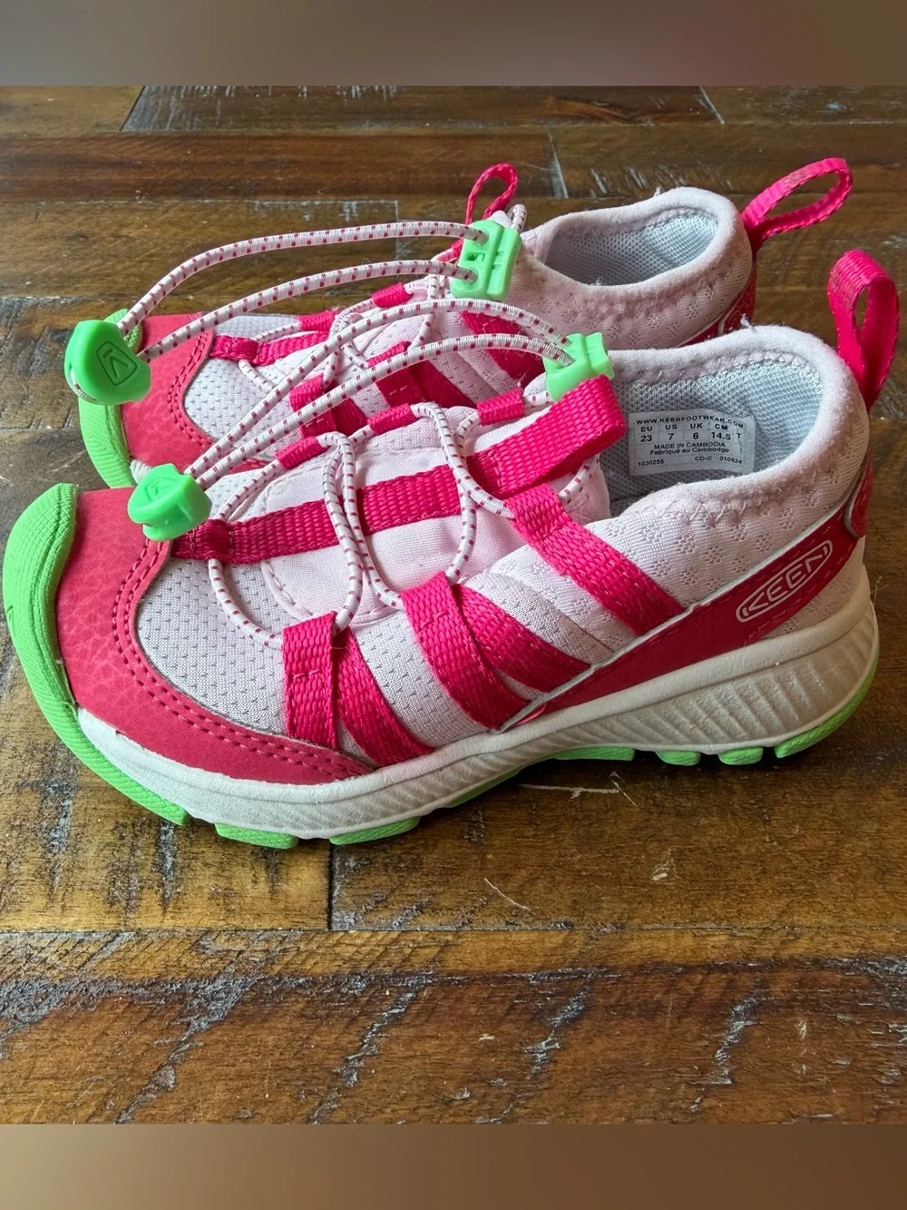 Kids Pink & Green Active Sneakers